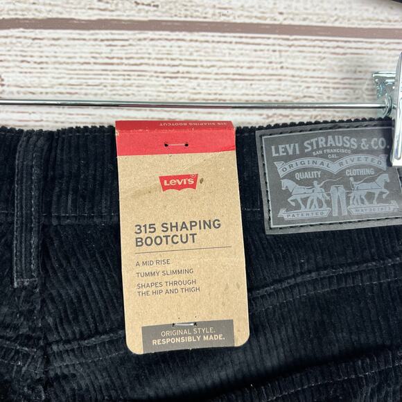 Levi's Women's Black 315 Shaping Corduroy Bootcut Pants Size 30 - Picture 7 of 9